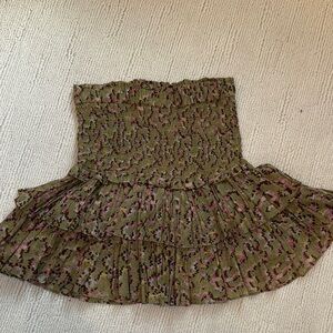 Isabel Etoile Marant Naomi Olive Floral Mini Skirt size 38/s